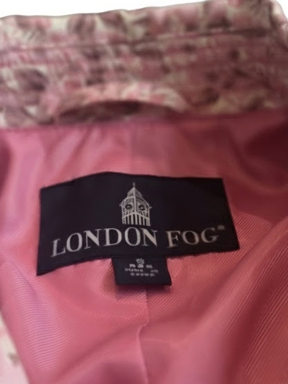 NWT Vintage London Fog Pink Rose Floral Trench Coat Small Classic Cottagecore - Picture 4 of 16